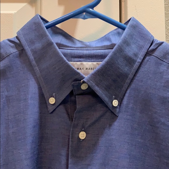 Neiman Marcus Blue Dress Shirt (Large) - Picture 3 of 6